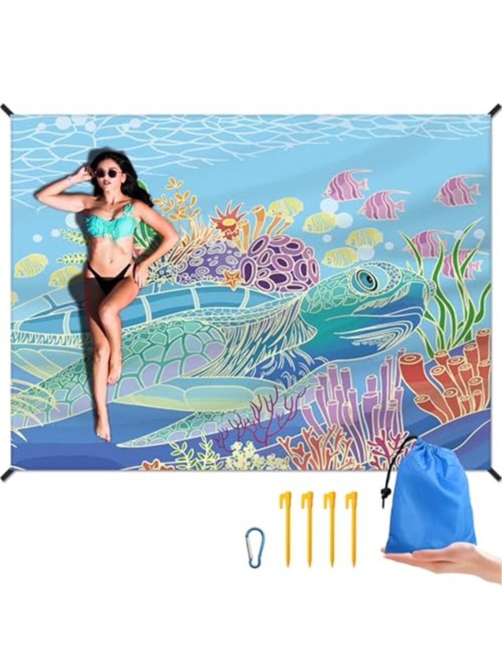 Sandproof Waterproof Beach Blanket Oversized Picnic Mat Camping Travel Blanket